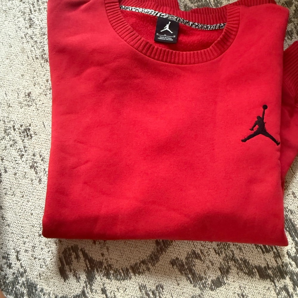 Jordan Men's Red Crewneck with Black Jumpman